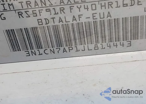 2018 Nissan Versa 1.6 S z USA, uszkodzony, nr VIN 3N1CN7AP1JL814443